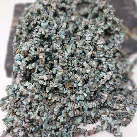 One Strand Raw Turquoise Beads - Picture 2 of 8